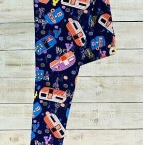 BLUE HAPPY CAMPER RV PLUS LEGGINGS OS or PLUS